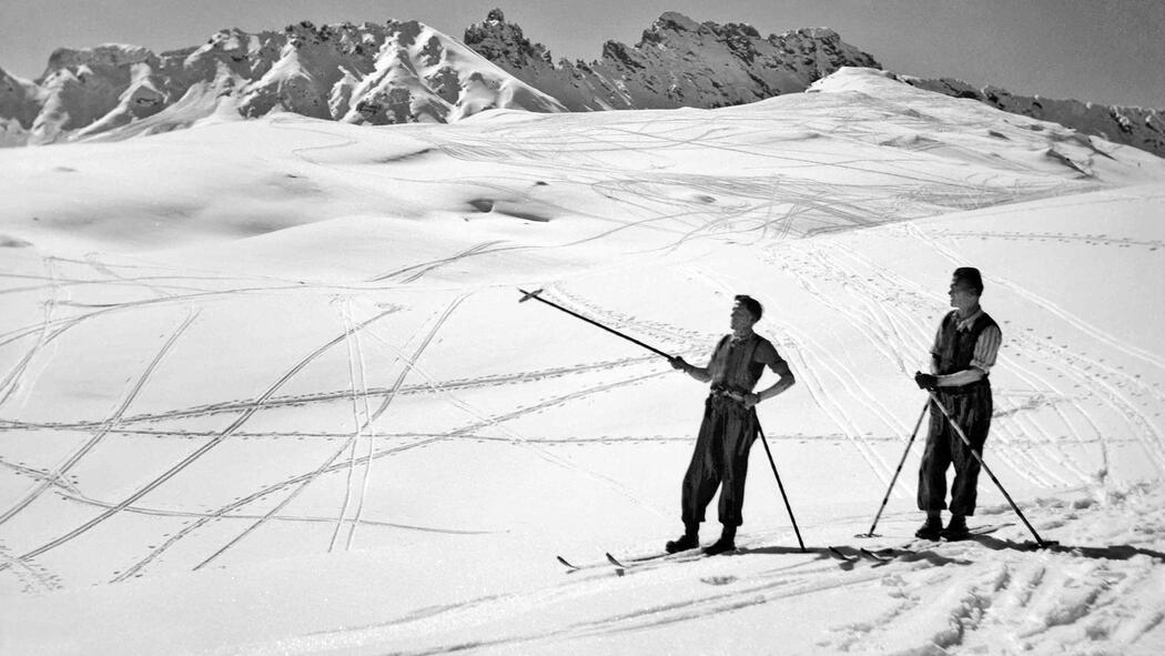 Due sciatori al Goldknopf