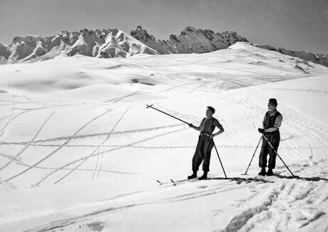 Due sciatori al Goldknopf