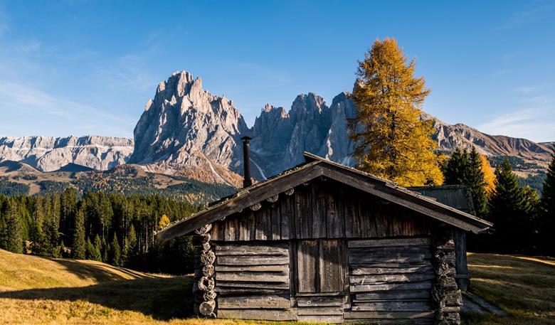 Huts in the Dolomites Region Seiser Alm