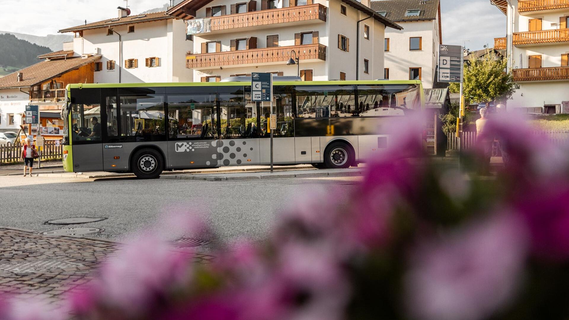 Bus parking in Seis am Schlern