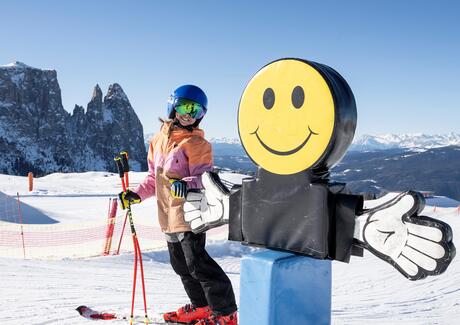 A child in the snowpark