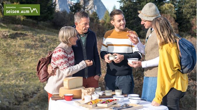 Degustazione di formaggi all`Alpe di Siusi